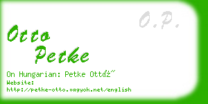 otto petke business card